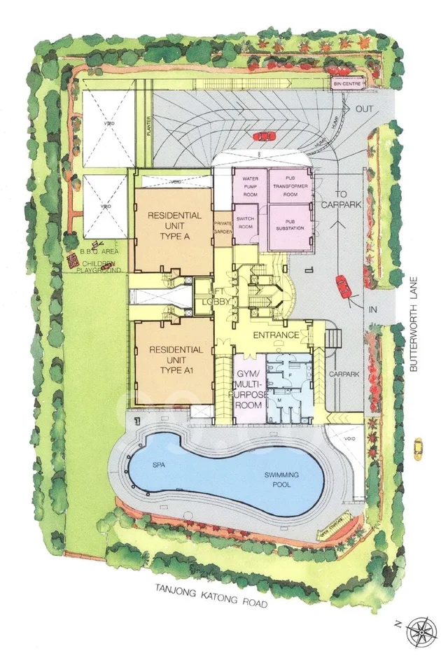 Site plan of Dawn Ville in Singapore
