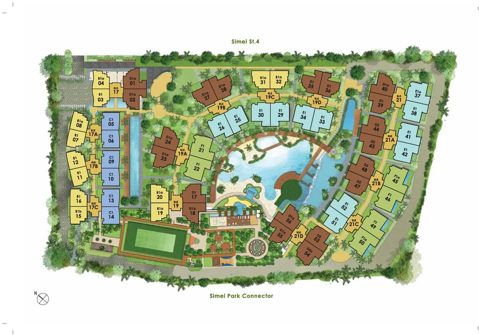 Site plan of Double Bay Residences in Singapore
