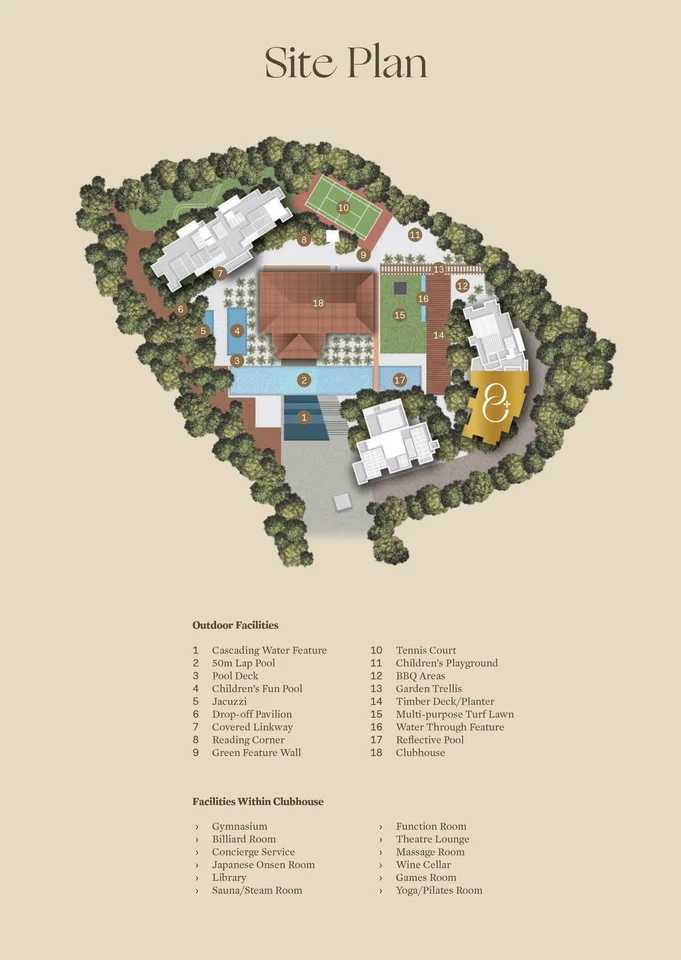 Site plan of Draycott Eight in Singapore