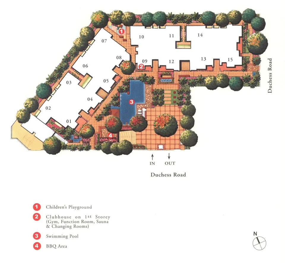 Site plan of Duchess Manor in Singapore