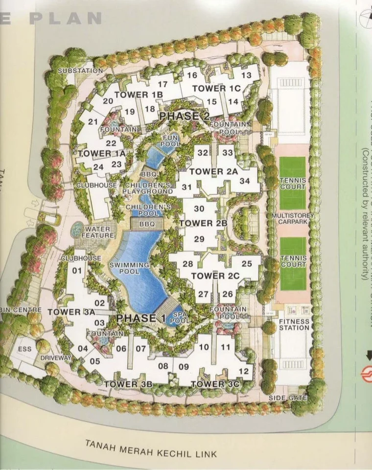 Site plan of East Meadows in Singapore