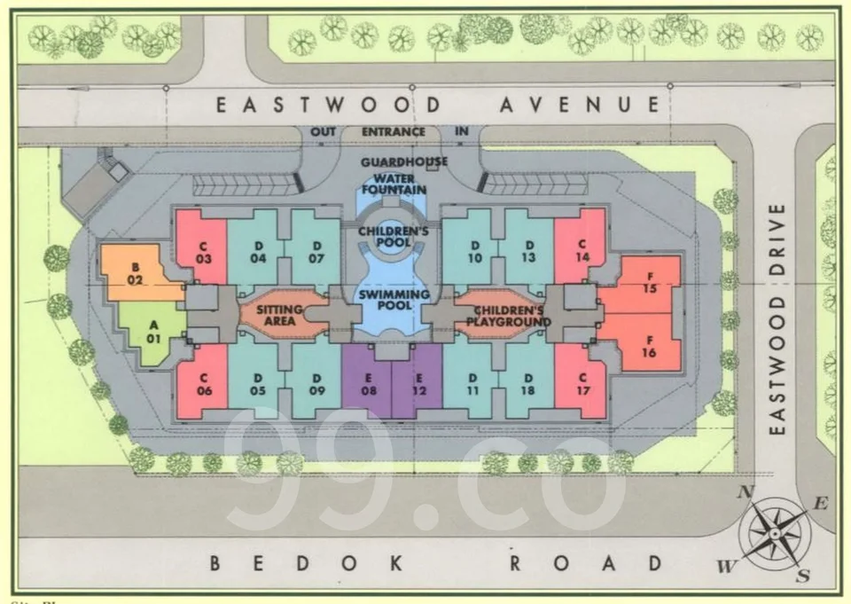 Site plan of Eastwood Green in Singapore