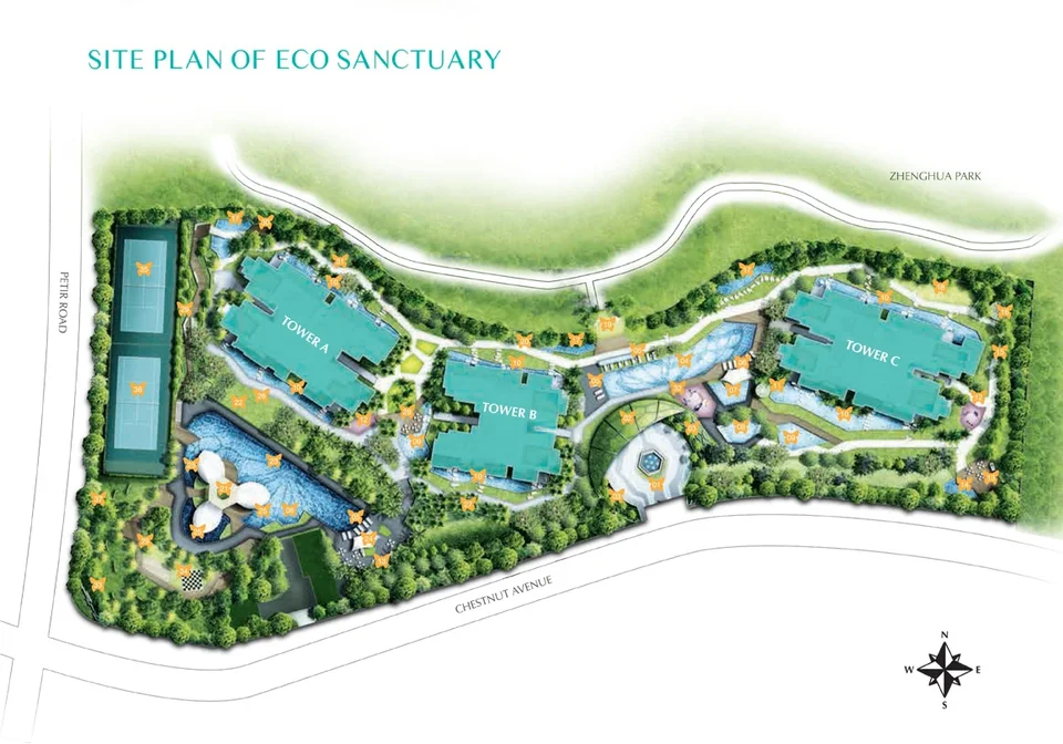 Site plan of Eco Sanctuary in Singapore