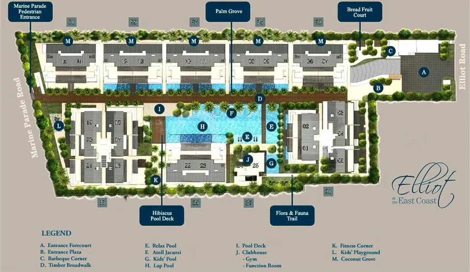 Site plan of Elliot At The East Coast in Singapore