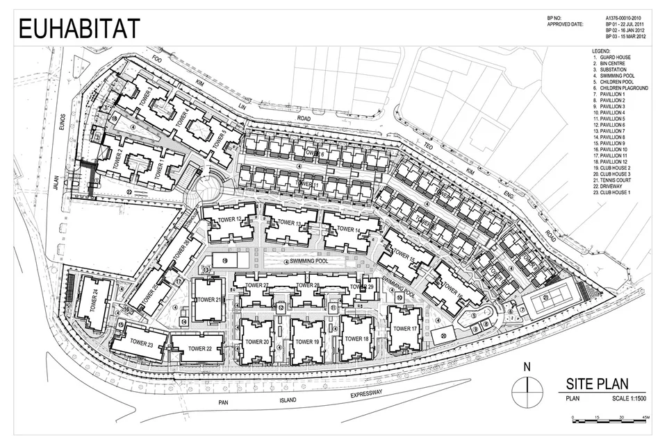 Site plan of Euhabitat in Singapore
