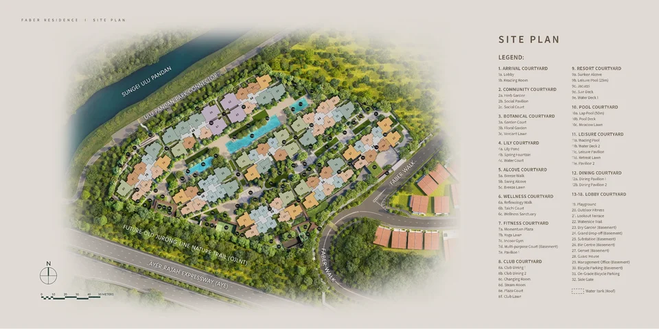 Site plan of Faber Residence in Singapore