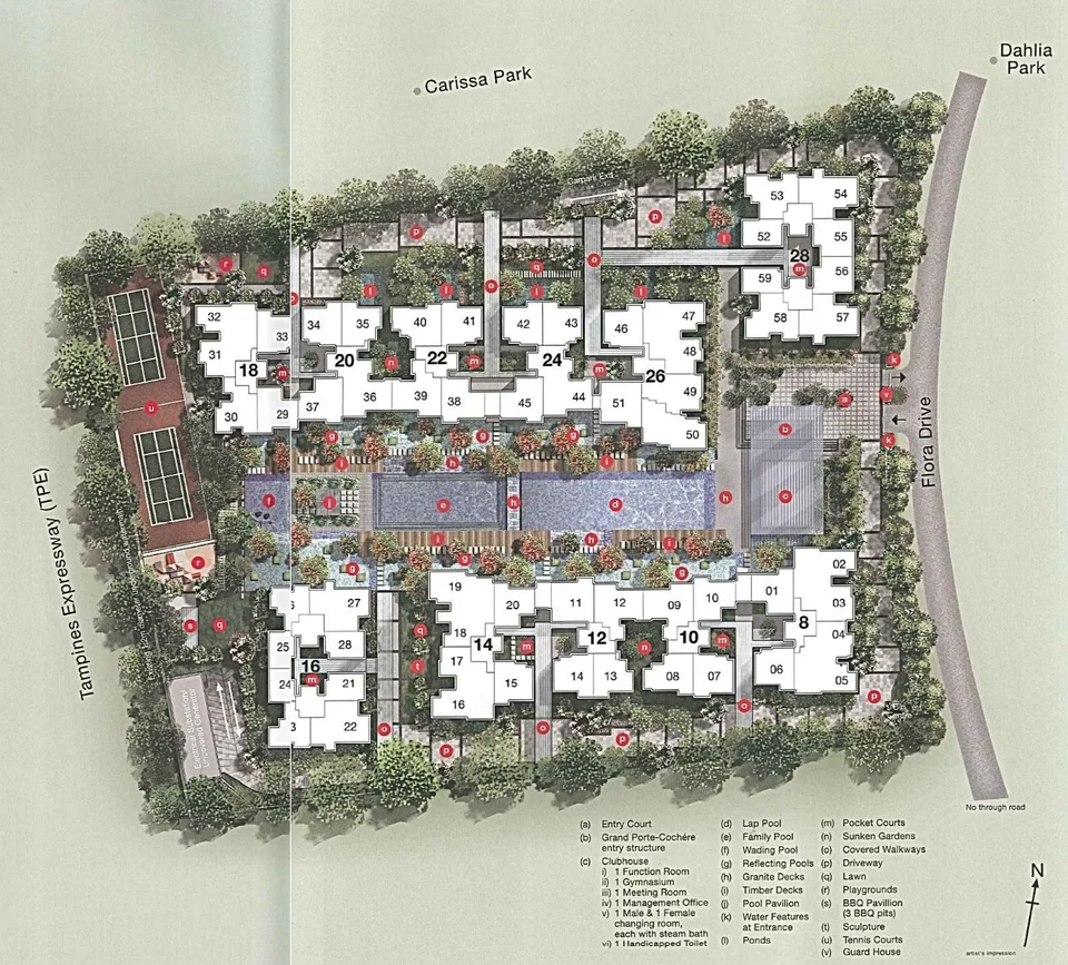 Site plan of Ferraria Park Condominium in Singapore