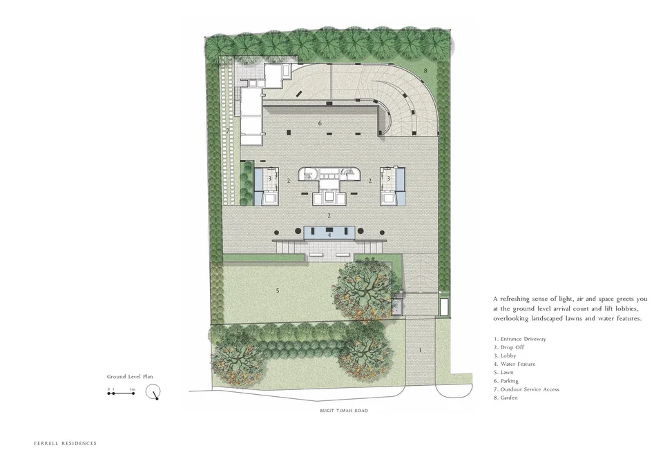 Site plan of Ferrell Residences in Singapore
