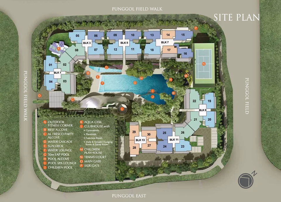 Site plan of Flo Residence in Singapore