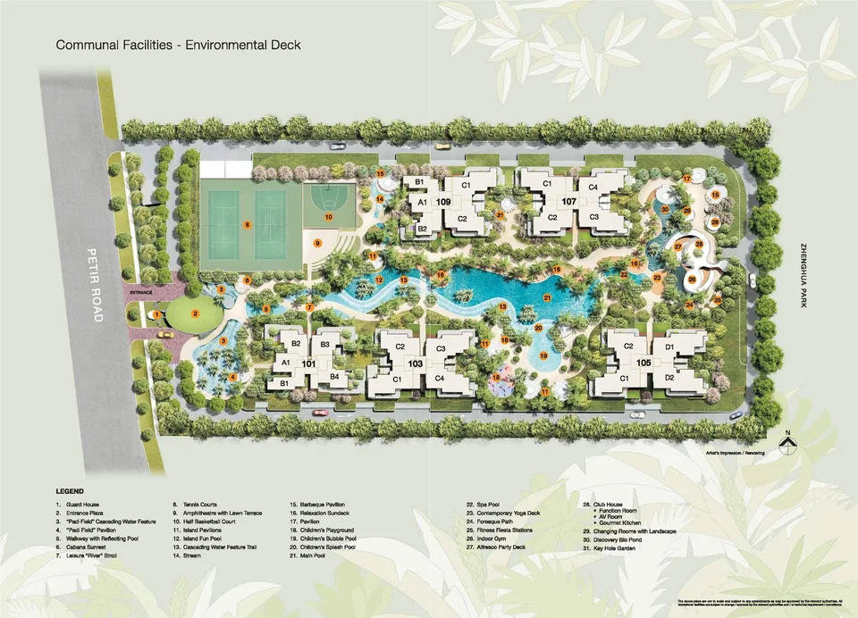 Site plan of Foresque Residences in Singapore
