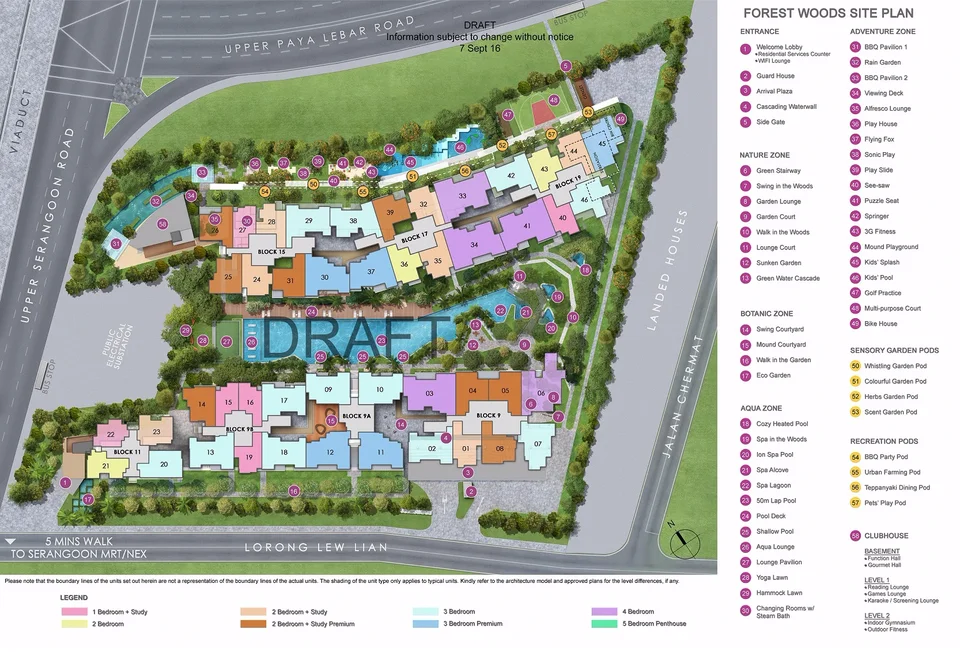 Site plan of Forest Woods in Singapore