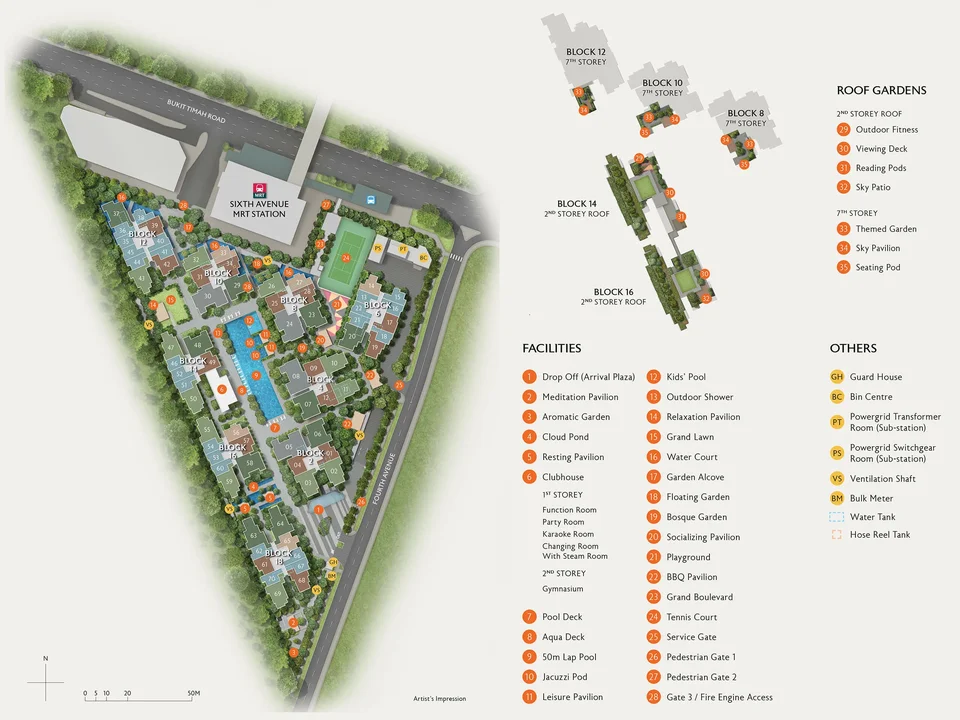 Site plan of Fourth Avenue Residences in Singapore