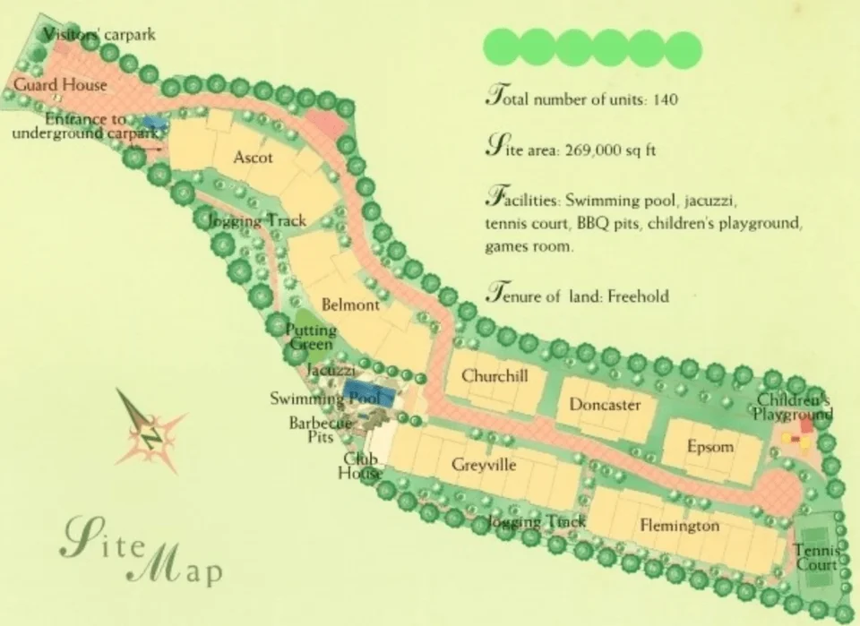 Site plan of Gallop Gables in Singapore