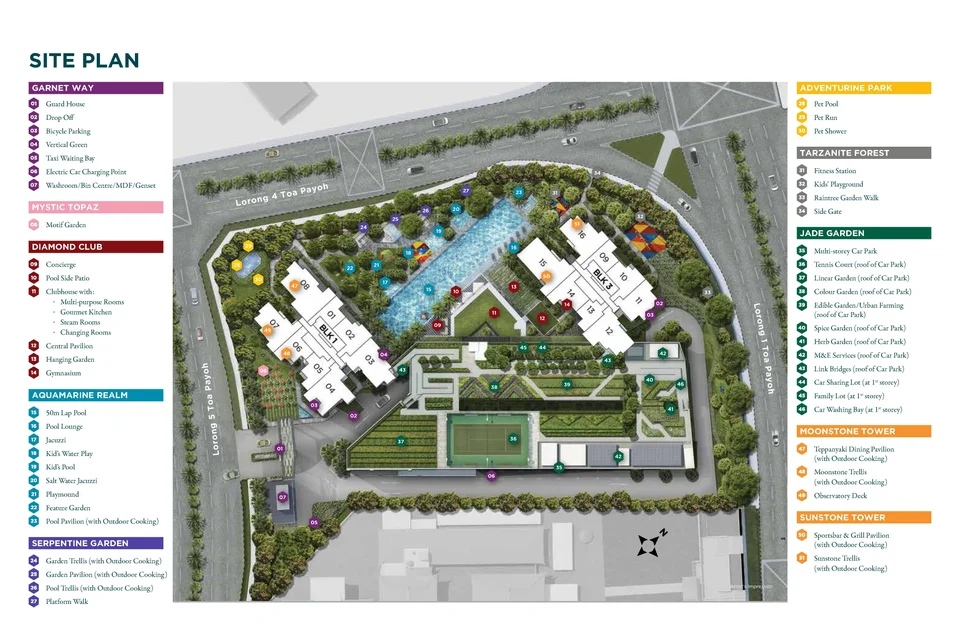Site plan of Gem Residences in Singapore