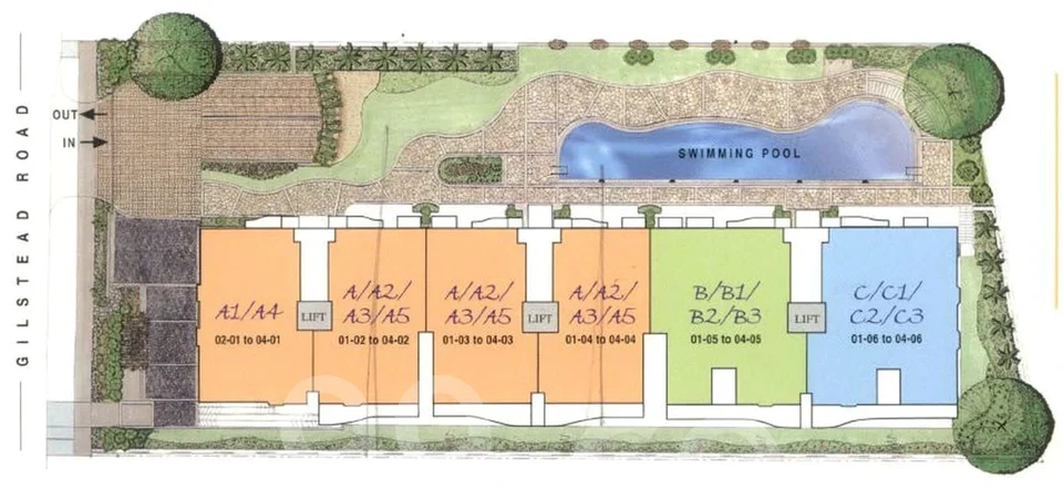 Site plan of Gilstead 38 in Singapore