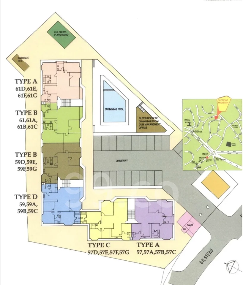 Site plan of Gilstead Mansion in Singapore