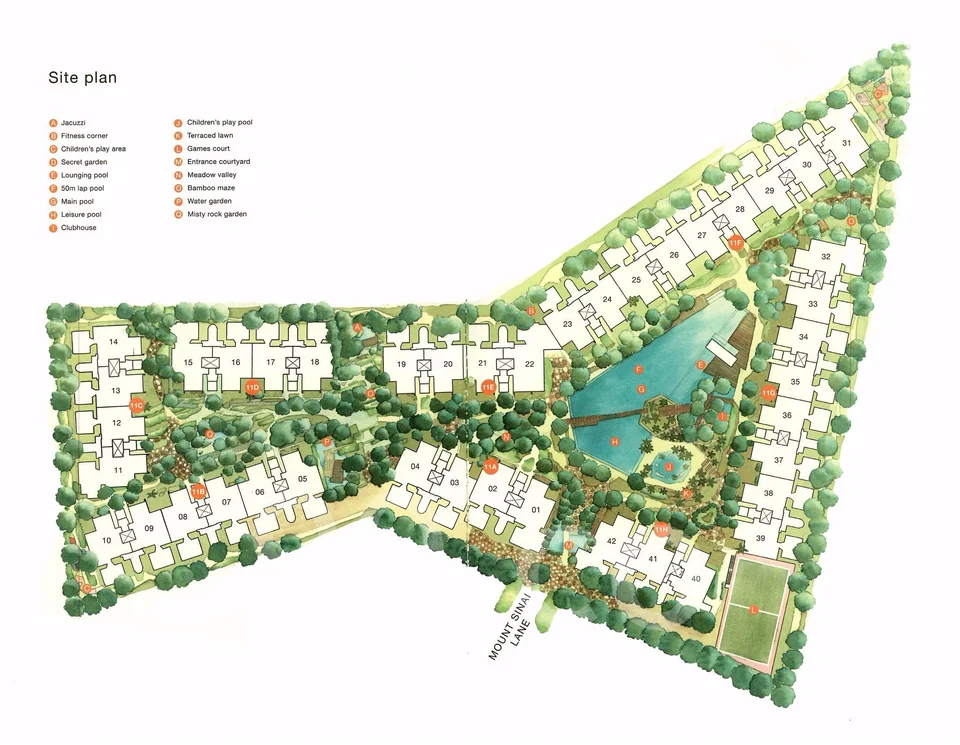 Site plan of Glentrees in Singapore