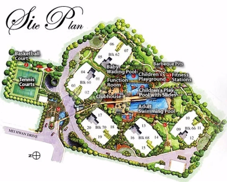 Site plan of Goldenhill Park Condominium in Singapore