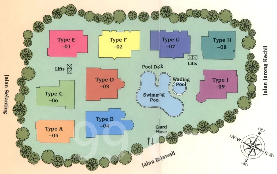 Site plan of Grand Chateau in Singapore