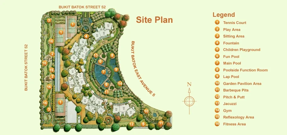 Site plan of Guilin View in Singapore