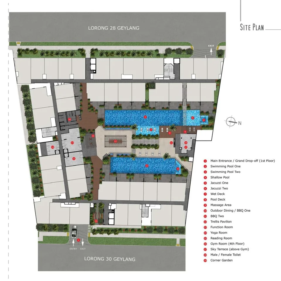 Site plan of Guillemard Edge in Singapore