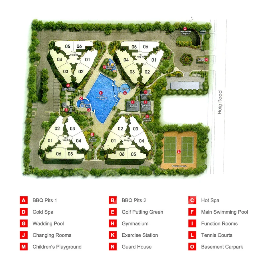 Site plan of Haig Court in Singapore