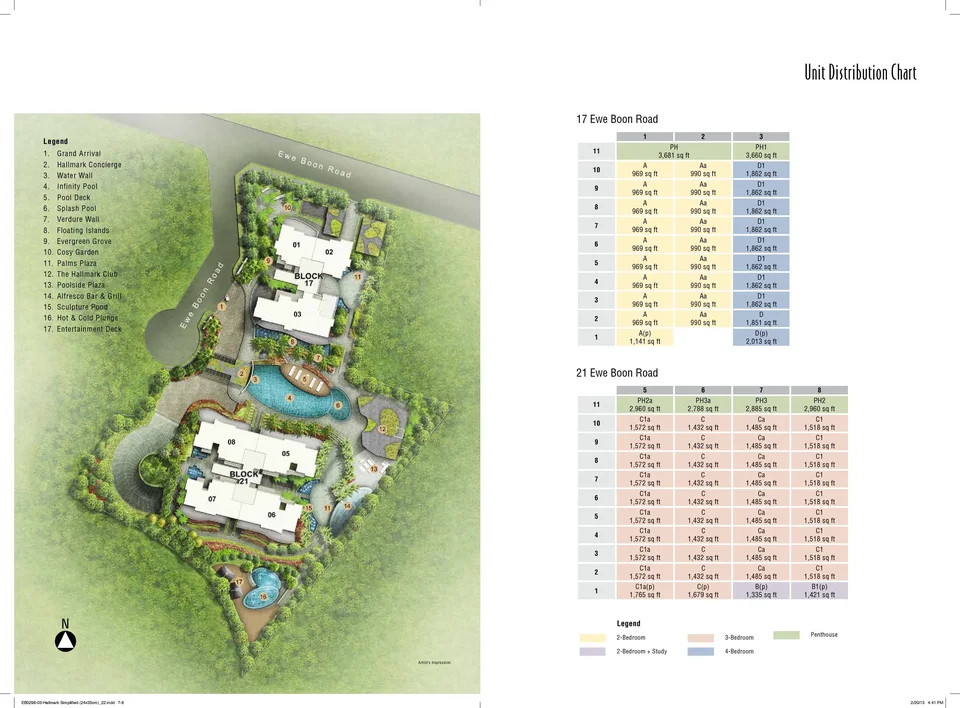 Site plan of Hallmark Residences in Singapore