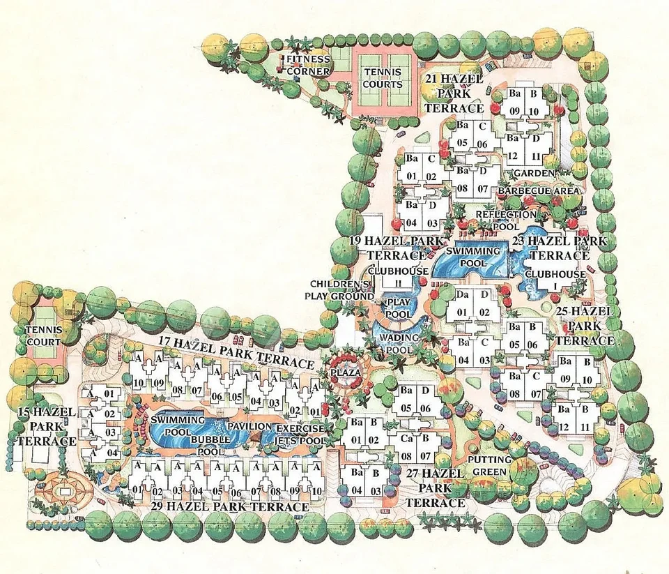 Site plan of Hazel Park Condominium in Singapore