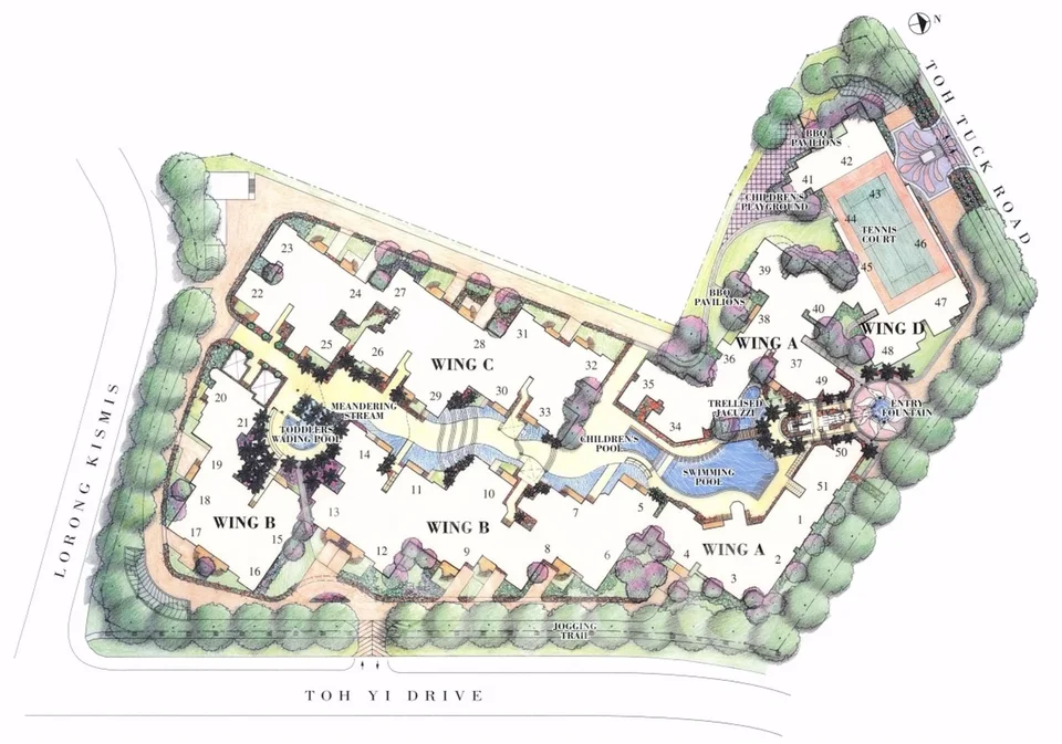 Site plan of High Oak Condominium in Singapore