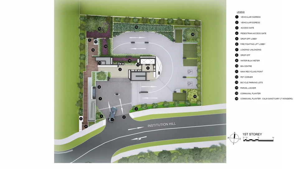 Site plan of Hill House in Singapore