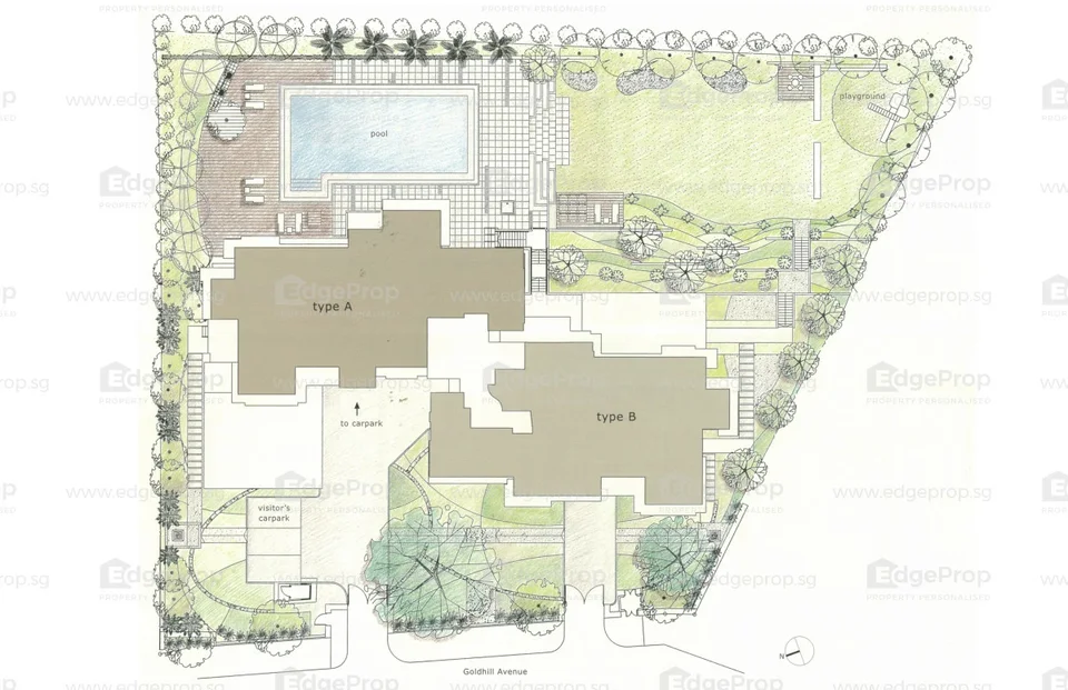Site plan of Hills Apartment in Singapore