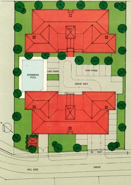 Site plan of Hillside Mansions in Singapore