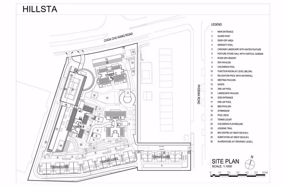 Site plan of Hillsta in Singapore