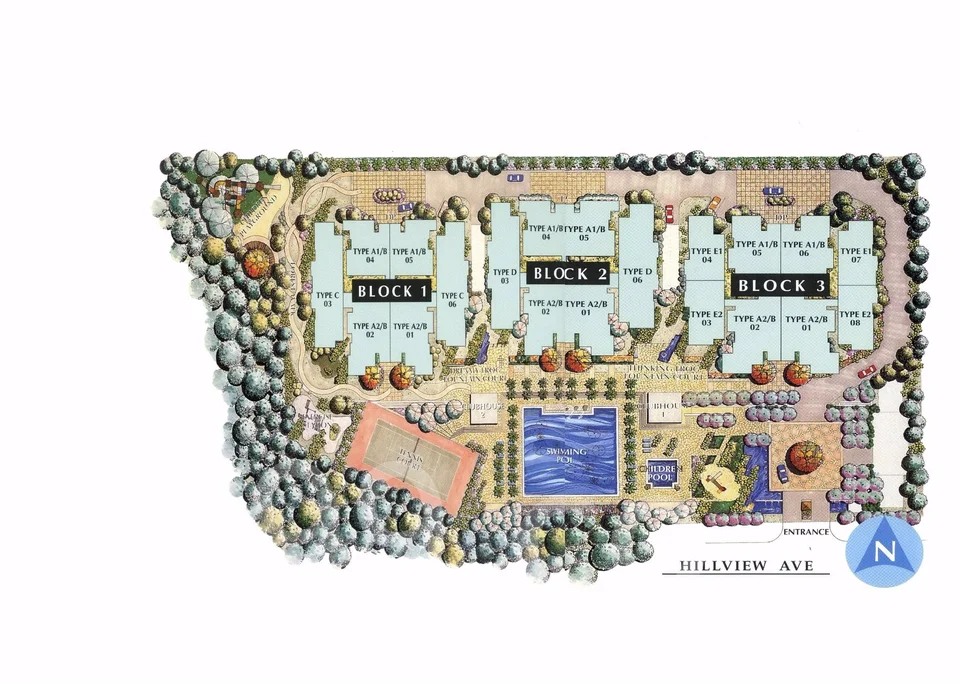 Site plan of Hilltop Grove in Singapore