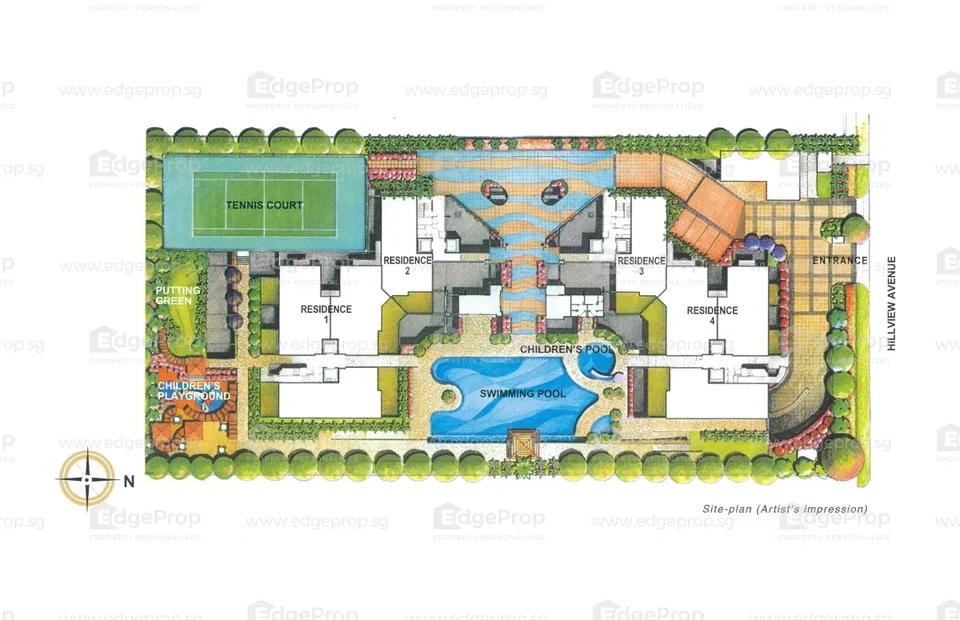 Site plan of Hillview Residence in Singapore