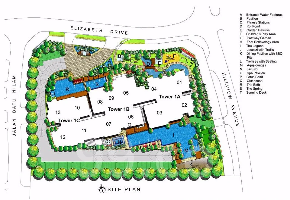 Site plan of Hillvista in Singapore