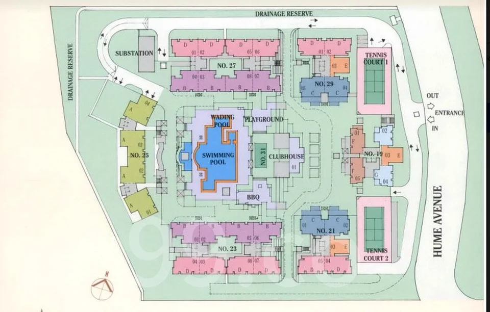 Site plan of Hume Park Ii in Singapore
