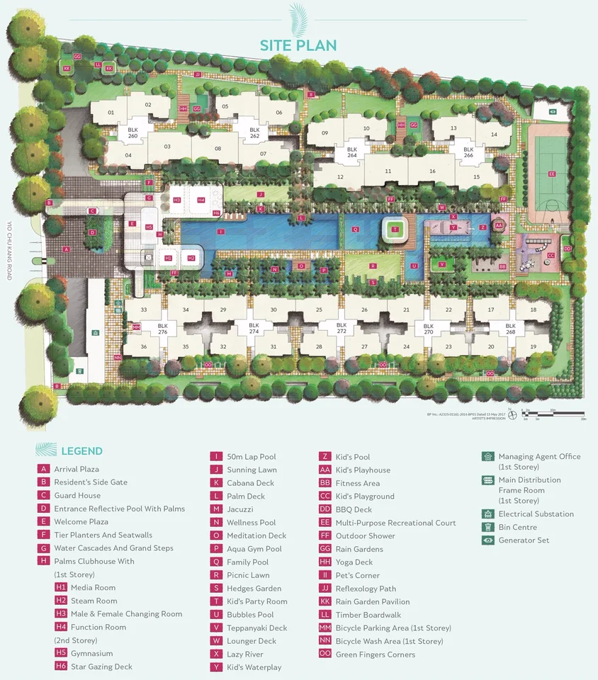 Site plan of Hundred Palms Residences in Singapore