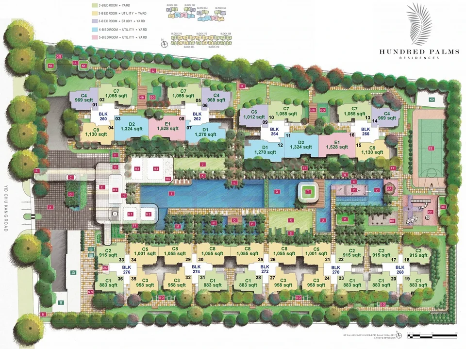 Site plan of Hundred Palms Residences in Singapore