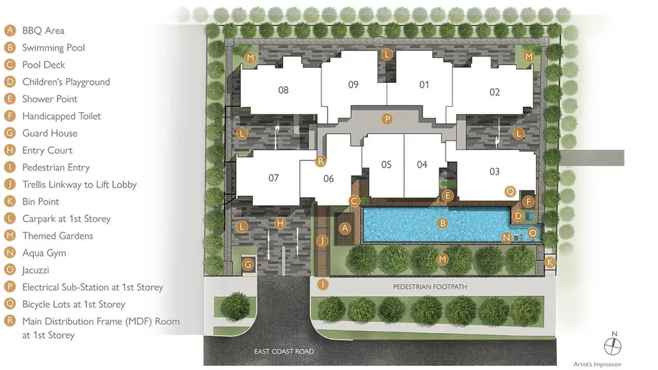 Site plan of Infini At East Coast in Singapore