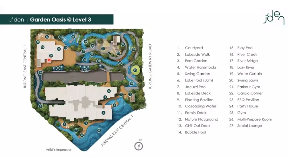 Site plan of J'Den in Singapore