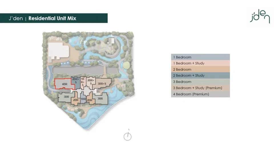 Site plan of J'Den in Singapore