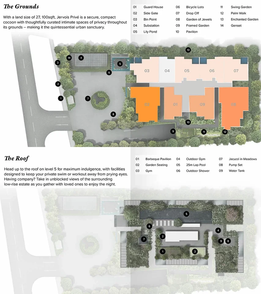 Site plan of Jervois Prive in Singapore