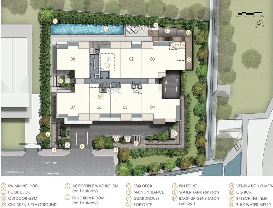 Site plan of Jervois Treasures in Singapore