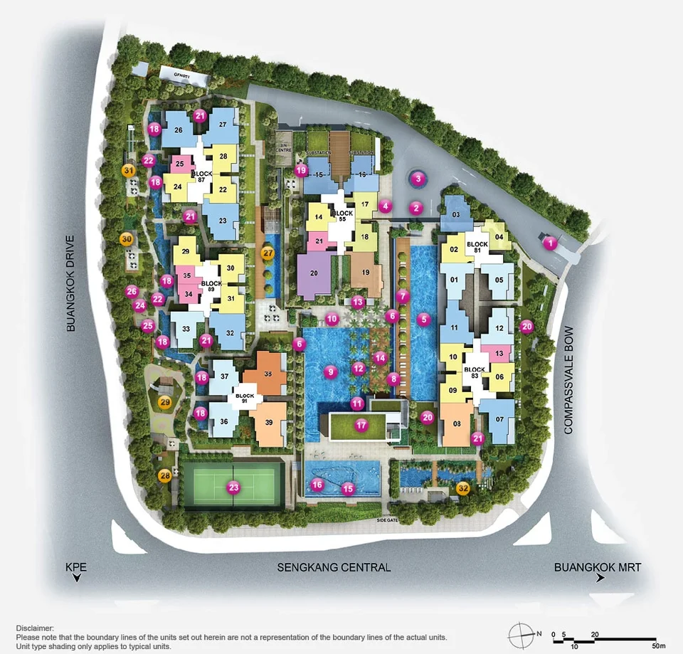 Site plan of Jewel @BUANGKOK in Singapore