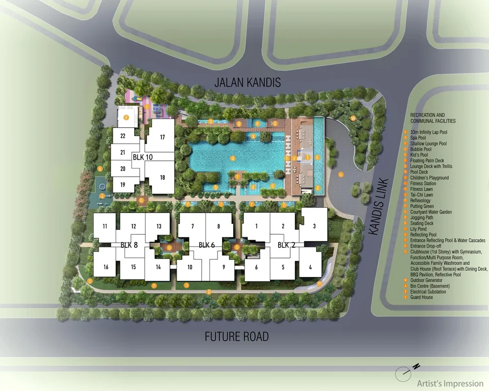 Site plan of Kandis Residence in Singapore