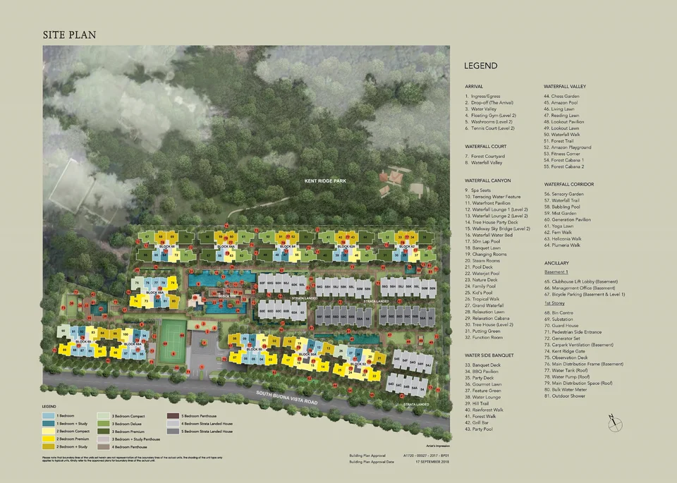 Site plan of Kent Ridge Hill Residences in Singapore