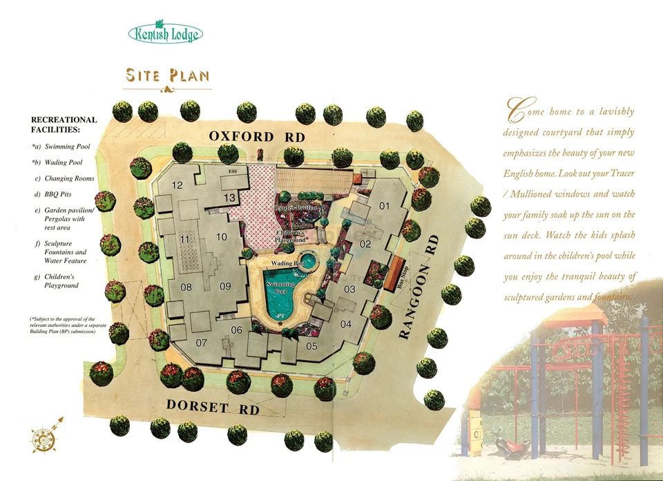 Site plan of Kentish Lodge in Singapore