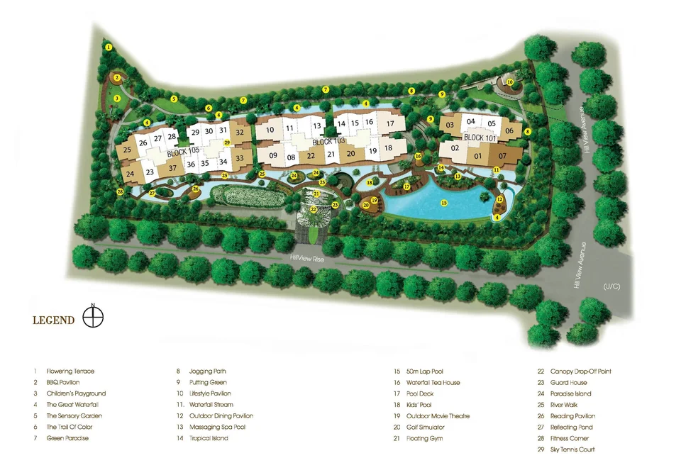 Site plan of Kingsford . Hillview Peak in Singapore