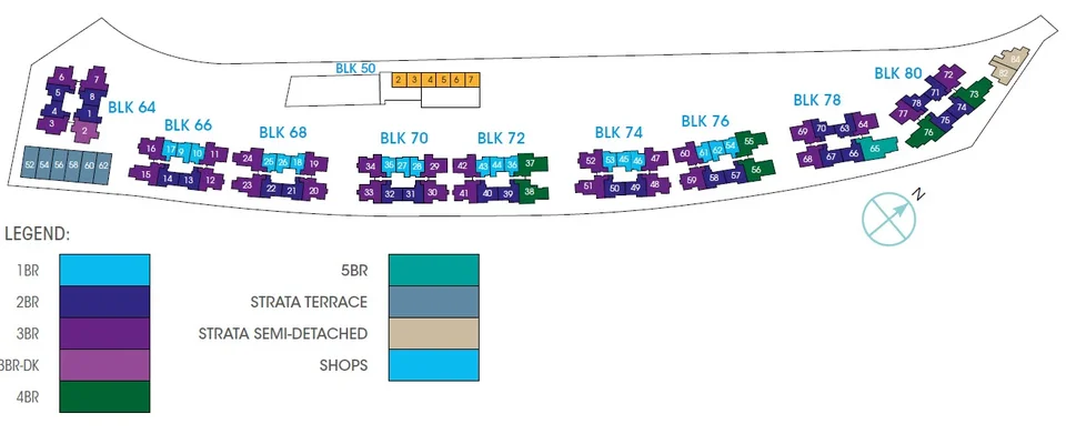 Site plan of Kingsford Waterbay in Singapore